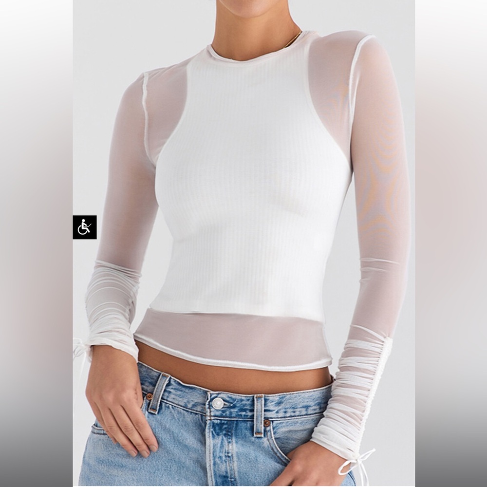 Mistress Rocks Off White Layered Top - Picture 4 of 5